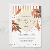 感謝祭ウォーターカラーオータムパステル葉 招待状 (正面)