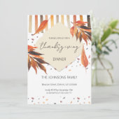 感謝祭ウォーターカラーオータムパステル葉 招待状 (スタンド正面)
