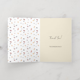 感謝祭ウォーターカラーオータムパステル葉 箔グリーティングカード