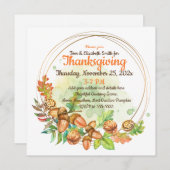 感謝祭ウォーターカラーナッツ招待状 招待状 (正面/裏面)