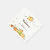 感謝祭ウォーターカラーパンプキンつる植物パーティー スタンダードカクテルナプキン (角)