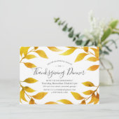 感謝祭ウォーターカラー秋金ゴールドウィローリース 招待状 (スタンド正面)