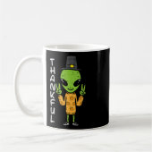 感謝祭エイリアン感謝おもしろい秋宇宙男性B コーヒーマグカップ (左)