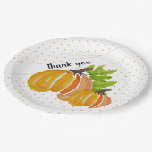 感謝祭エキゾチックな水の色かぼちゃありがとう ペーパープレート (アングル)