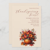 感謝祭エレガントかぼちゃと紅葉 招待状 (正面/裏面)