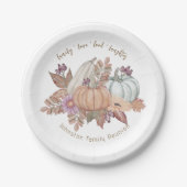 感謝祭エレガントのテーブルの装飾と ペーパープレート (正面)