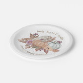 感謝祭エレガントのテーブルの装飾と ペーパープレート (アングル)