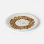 感謝祭エレガントのリース紅葉 ペーパープレート (アングル)