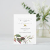 感謝祭エレガントの招待状の葉 招待状 (スタンド正面)