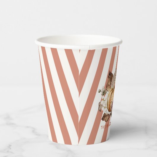 感謝祭エレガントストライプのの収穫 紙コップ (右)