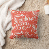 感謝祭エレガントタイポグラフィ クッション (ブランケット)