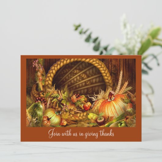 感謝祭エレガントディナーパーティの招待状 招待状 (スタンド正面)