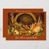 感謝祭エレガントディナーパーティの招待状 招待状 (正面/裏面)