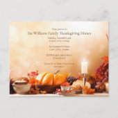 感謝祭エレガントディナーパーティー招待 ポストカード (正面)