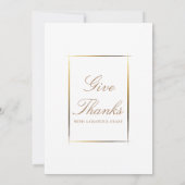 感謝祭エレガントディナーパーティー詩篇100:4 招待状 (裏面)