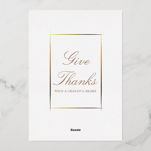 感謝祭エレガントディナーパーティー詩篇100:4 箔招待状 (裏面)