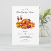 感謝祭エレガントパーティの招待状カード 招待状 (スタンド正面)