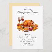 感謝祭エレガントパーティの招待状カード 招待状 (正面/裏面)