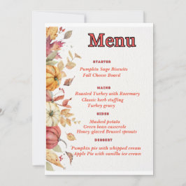 感謝祭エレガントメニュー 招待状