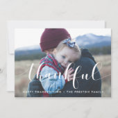 感謝祭エレガント家族の写真 シーズンカード (正面)