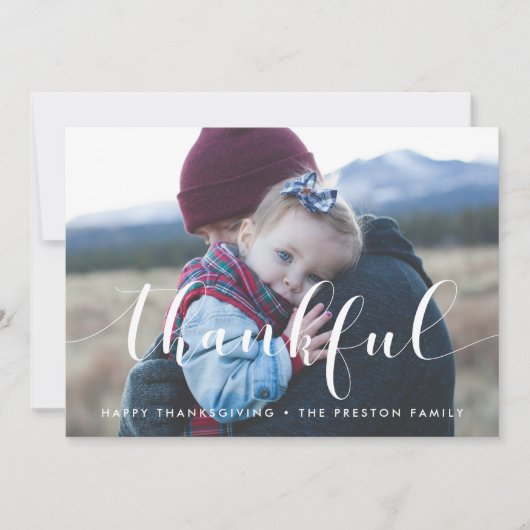 感謝祭エレガント家族の写真 シーズンカード (正面)