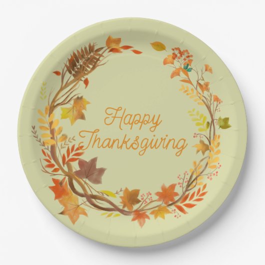 感謝祭エレガント楽 ペーパープレート (正面)