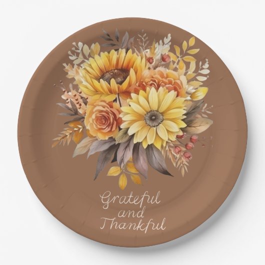 感謝祭エレガント楽 ペーパープレート (正面)