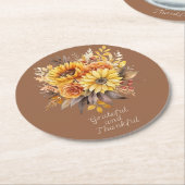 感謝祭エレガント楽 ラウンドペーパーコースター (アングル)