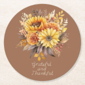 感謝祭エレガント楽 ラウンドペーパーコースター (正面)