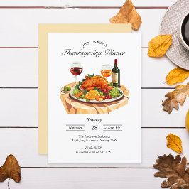 感謝祭エレガント祭招待状カード 招待状