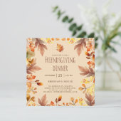 感謝祭エレガント素朴の友だちディナー 招待状 (スタンド正面)
