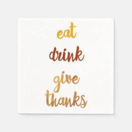 感謝祭エレガント スタンダードカクテルナプキン