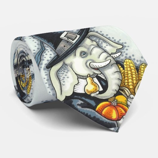 感謝祭エレファントホリディピルムパチデルム ネクタイ (ロール)