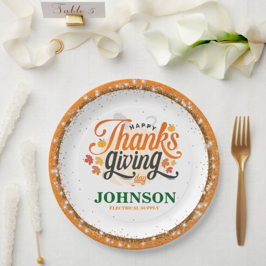 感謝祭オフィスパーティー ペーパープレート (ウェディング)