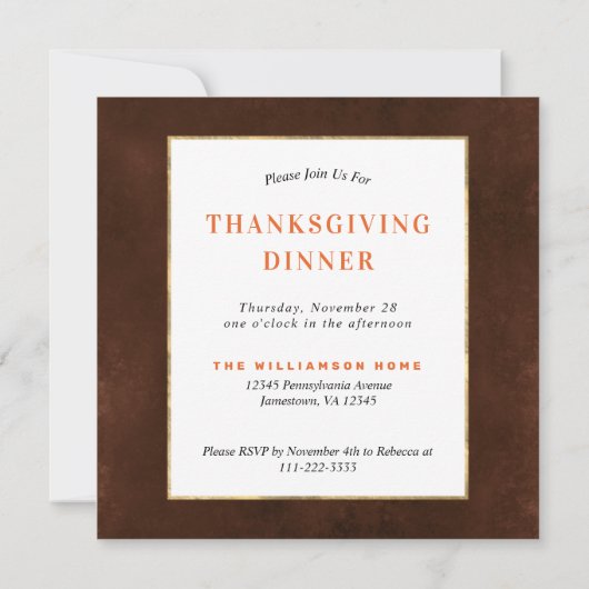 感謝祭オレンジカボチャフローラ 招待状 (裏面)