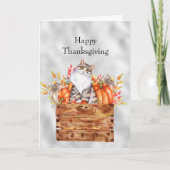 感謝祭オレンジカボチャ猫フローラ シーズンカード (正面)