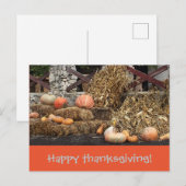 感謝祭オレンジカボチャ素朴 ポストカード (正面/裏面)