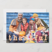 感謝祭オレンジストライプの色 招待状 (正面)