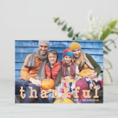 感謝祭オレンジストライプの色 招待状 (スタンド正面)