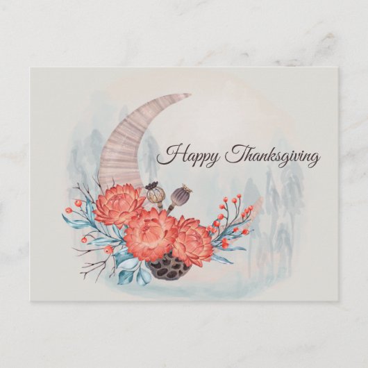 感謝祭オレンジストロフラワームーンフローラ シーズンポストカード (正面)