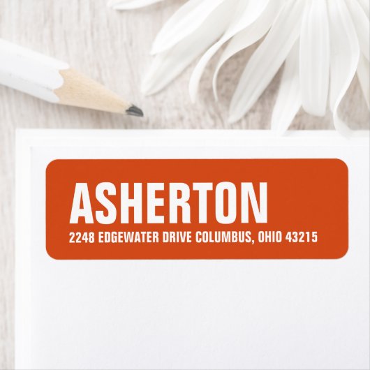 感謝祭オレンジモダン差出人住所 ラベル (インサイチュ)