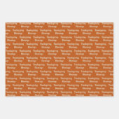 感謝祭オーク葉のカスタムメッセージ ラッピングペーパーシート (正面2)