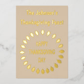 感謝祭オーク葉のカスタム招待状 箔招待状 (正面)