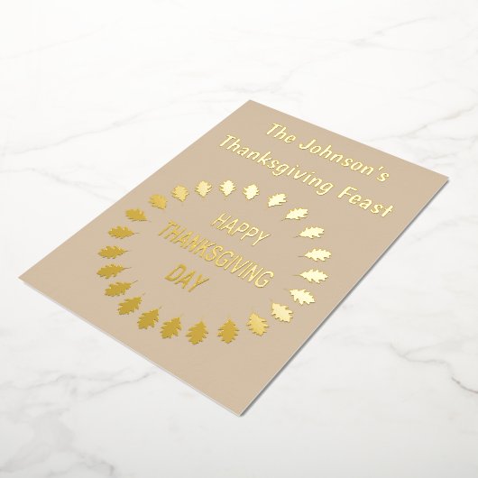 感謝祭オーク葉のカスタム招待状 箔招待状 (回転した状態)