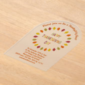 感謝祭オーク葉カスタム アクリル招待状 (レイダウン)