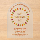 感謝祭オーク葉カスタム アクリル招待状 (正面)