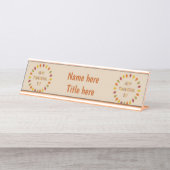 感謝祭オーク葉カスタム デスクネームプレート (正面)