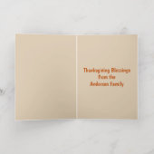 感謝祭オーク葉カスタム 箔グリーティングカード (内側レイダウン)