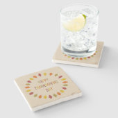 感謝祭オーク葉材 ストーンコースター (横)