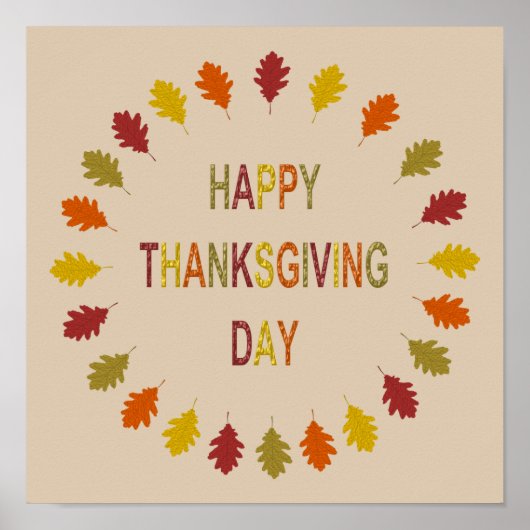 感謝祭オーク葉材 ポスター (正面)